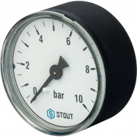 SIM-0009-501008 STOUT Манометр аксиальный. Корпус Dn 50 мм 1/4", 0...10 бар, кл.2.5