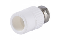 Муфта с накидной гайкой Kalde 20х1/2" для полипропиленовых труб под сварку (цвет белый)