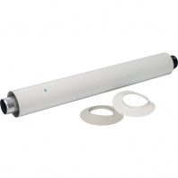 SCA-6010-000830 STOUT Элемент дымохода DN60/100 конечный участок 830мм дымохода для горизонт. прохода через стену с оголовком из пластика