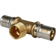 SFP-0008-203420 STOUT Тройник-переходник с наружной резьбой 20х3/4"х20 для металлопластиковых труб прессовой