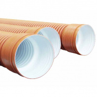 Труба двустенная гофрированная СТС ПНД d368/315 мм 6 м SN6-7 с раструбом 