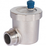 SVS-1013-000015 STOUT Воздухоотводчик автоматический вертикальный выпуск, угл.подкл. нар.р. 1/2" никель.