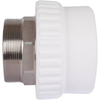 Муфта комбинированная Kalde 90x3" наруж. резьба для полипропиленовых труб под сварку (цвет белый)