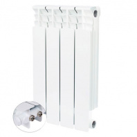 STOUT Bravo 500 4 секции радиатор алюминиевый нижнее правое подключение (белый RAL 9010)