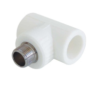 Kalde 20x1/2" Тройник с наружной резьбой для полипропиленовых труб под сварку (цвет белый)