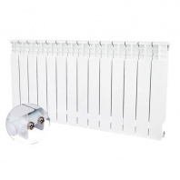 STOUT Bravo 500 14 секции радиатор алюминиевый нижнее правое подключение (белый RAL 9010)