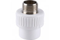 Муфта комбинированная Kalde 20x1/2" наруж. резьба для полипропиленовых труб под сварку (цвет белый)