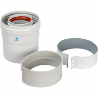 SCA-6010-210100 STOUT Элемент дымохода DN60/100 адаптер для котла вертикальный коаксиальный ((совместимый с Baxi,Viessmann)(с логотипом)