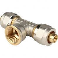 SFS-0012-001216 STOUT Тройник-переходник с внутренней резьбой 1/2"х16 для металлопластиковых труб винтовой