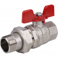 SVB-1007-000020 STOUT Кран шаровой полнопроходной с "американкой", ВР/НР, ручка бабочка 3/4 (EPDM)