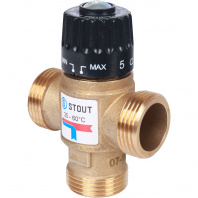 SVM-0120-256025 STOUT Термостатический смесительный клапан для ситем отопления и ГВС 1" резьба