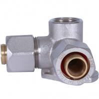 SFS-0014-001220 STOUT Тройник настенный с креплением для металлопластиковых труб винтовой