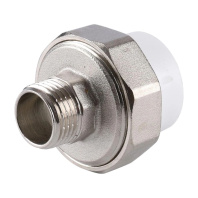 Муфта разъемная Kalde 25x1/2" с наружной резьбой для полипропиленовых труб под сварку (цвет белый)