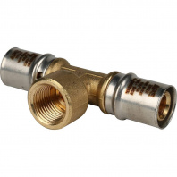 SFP-0007-001220 STOUT Тройник-переходник с внутренней резьбой 20х1/2"х20 для металлопластиковых труб прессовой