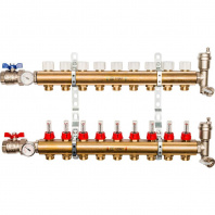 SMB 0473 000009 STOUT Распределительный коллектор из латуни с расходомерами 9 вых.