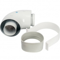 SCA-6010-000090 STOUT Элемент дымохода отвод коаксиальный 90°  DN60/100, п/м уплотнения и хомут в комплекте (с логотипом)